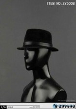 ZYTOYS ZY5008 1/6 Male Black Bowler Hat Caps Fit 12inch Action Figure Doll