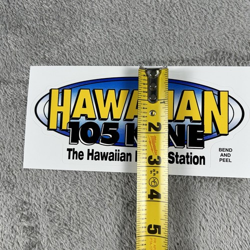 VINTAGE Hawaiian 105 Kine The Hawaiian Music Station Sticker 7"x3" Lot Of 5 NEW - 第 3/4 張圖片