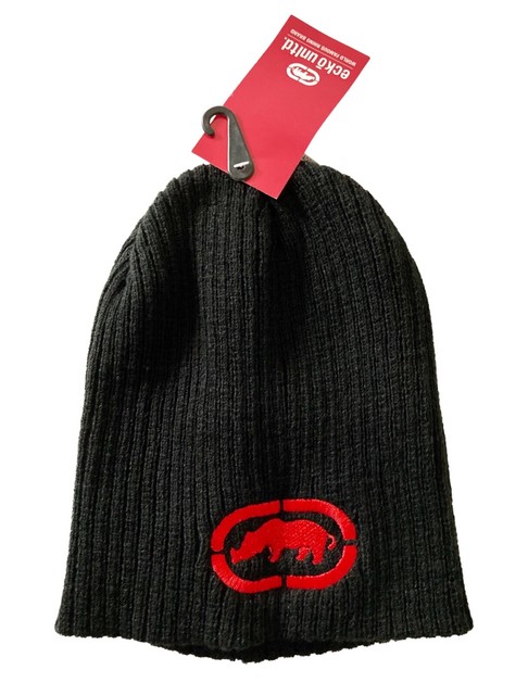 Ecko Unltd. Mens Black Beanie Hat One 