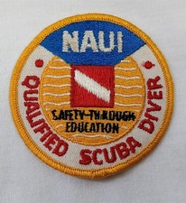 Vintage Embroidered Patch NAUI Qualified Scuba Diver