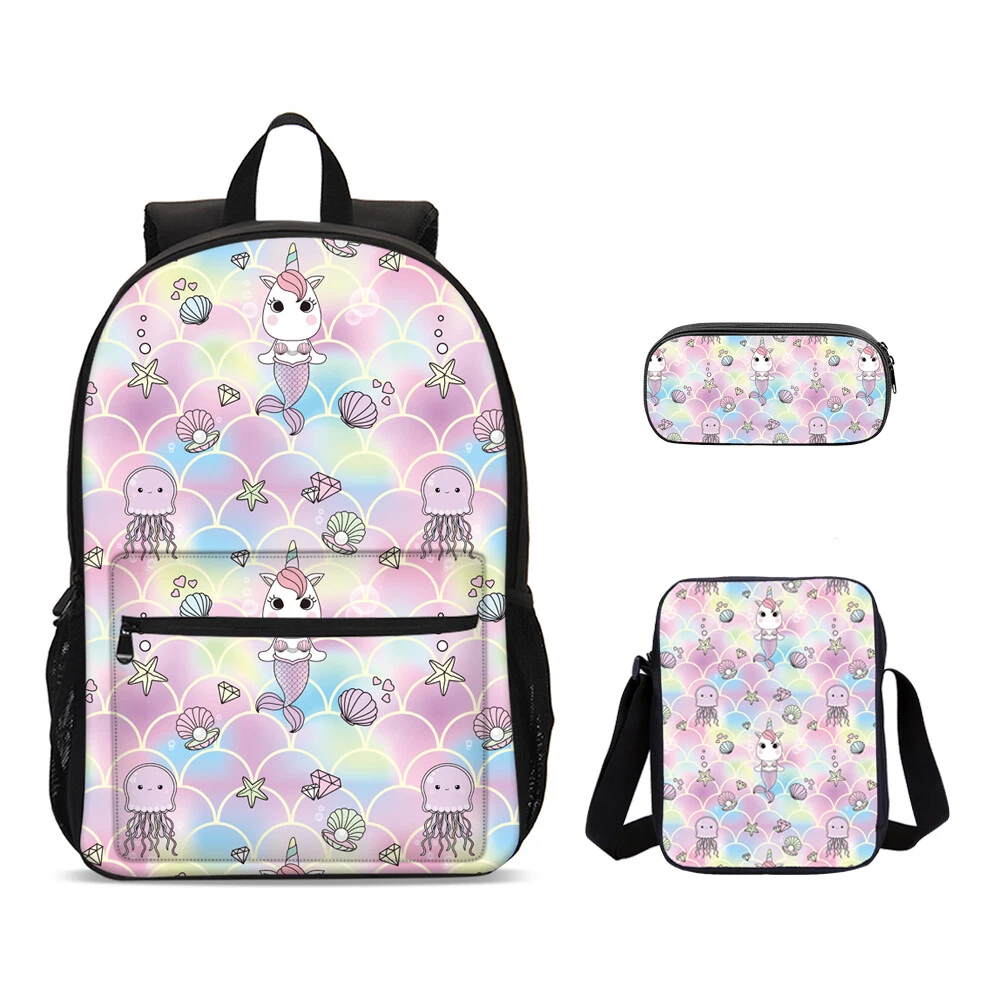 Jellyfish Unicorn Mermaid Backpack Set, Back to School Gift for Kid