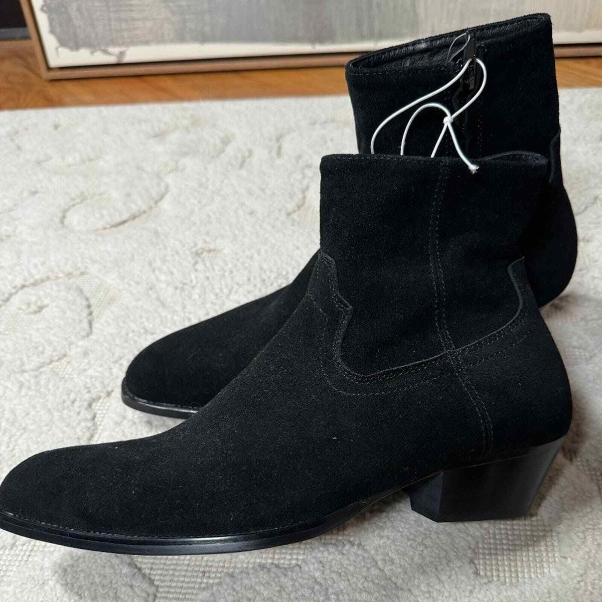 Civil Regime Black Suede Leather Men’s Ankle Boots size 40 (US 7) Amazon.com | CALTO Men main image 4