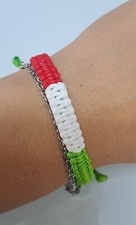 Braccialetto bracciale corda Italia uomo donna bambino regalo verde bianco rosso