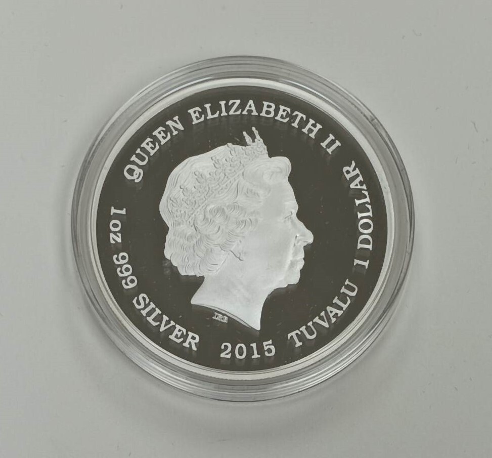 2015 Tuvalu Bruce Lee 75th Anniversary 1oz Silver Colorized Proof