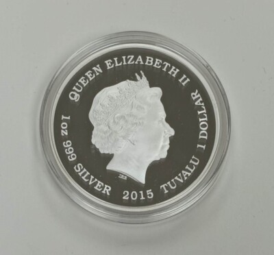 2015 Tuvalu Bruce Lee 75th Anniversary 1oz Silver Colorized Proof