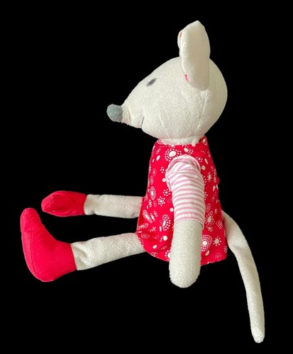 IKEA Fabler Mus Ratón Gris con Corona Vestido Rojo 12" Peluche Muñeca Lovey - Imagen 3 de 4
