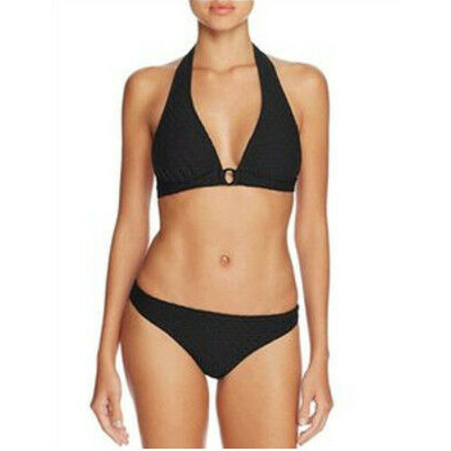 black halter bathing suit top
