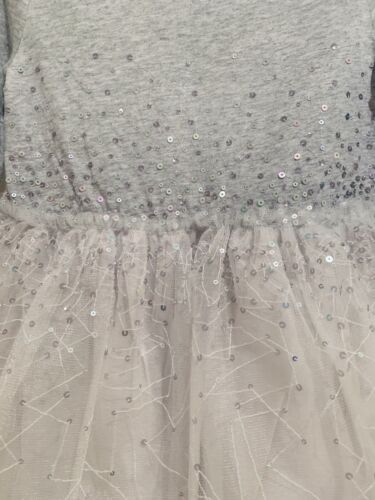 NWT JCREW Crewcuts Girls Gray/White Sequin Princess Tulle Dress, SZ 5T - Picture 2 of 5