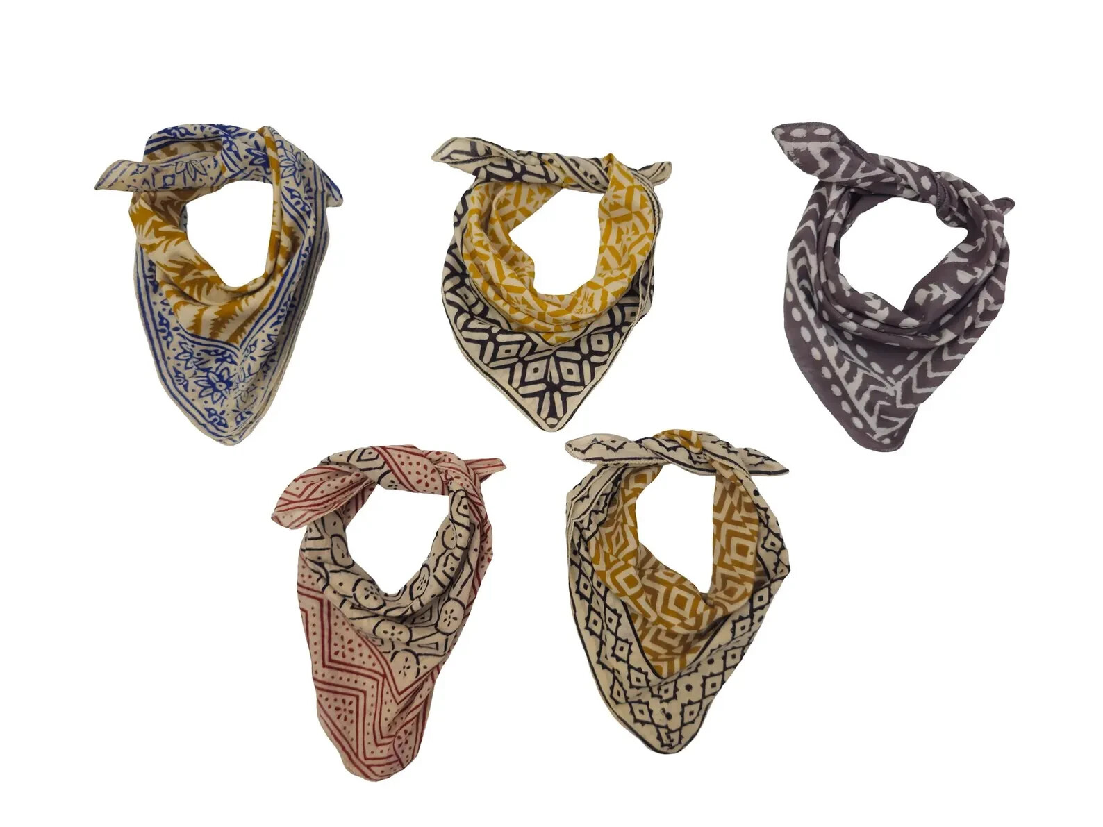 5-Pack Organic Cotton Bandanas – Soft Cowboy Scarves & Neckerchiefs
