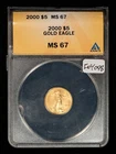 2000 G$5 1/10 oz Gold American Eagle - Tenth Ounce - ANACS MS 67 - SKU-G4098