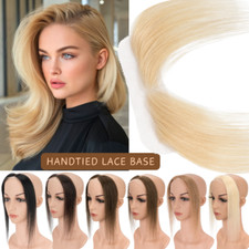 Hand-Tied Front Hairline Human Hair Patches Full Lace Hairpiece For Women Topper