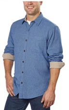 Freedom Foundry Men’s Chamois Flannel Shirt-Blue