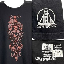 San Franpsycho Tattoo Dagger Mens T-Shirt size 2XL Who Says No To Love USA Made