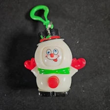 2005 Snowman Bubble Gum Spinning 4 Funny Faces Christmas Fob Keychain Hilco