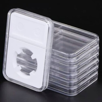100-Pack 40mm Coin Display Holders – Clear Plastic Slab Cases For American Silver Eagle 1 Oz Coins, Rectangle Storage Boxes