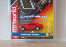 Auto World HO scale Slot Car 2010 Chevy Camaro Coupe Red with Chrome Wheels