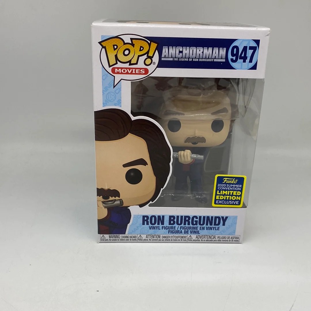 Funko Pop! Movies- Ron Burgundy #947 (W/ Jazz Flute) 2020 Summer Con Damaged