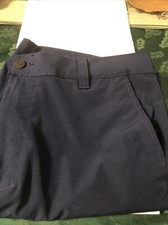 Banana Republic Men's Elastic Waistband Comfort Flat Front Shorts Dark Blue 40