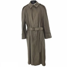 Vintage Stafford Executive Belted Overcoat 44L Tan Khaki Wool Removeable Lining