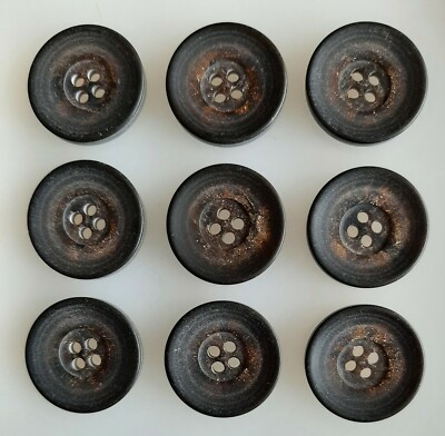 6 x 23 mm große zweifarbige braune runde Kunststoffknöpfe - FG55v
