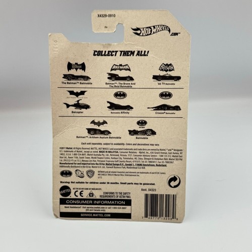 Mattel 2011 Hot Wheels 1:64 Batman Arkham Asylum Batmobile 06/08 giocattolo da collezione - Foto 8 di 8