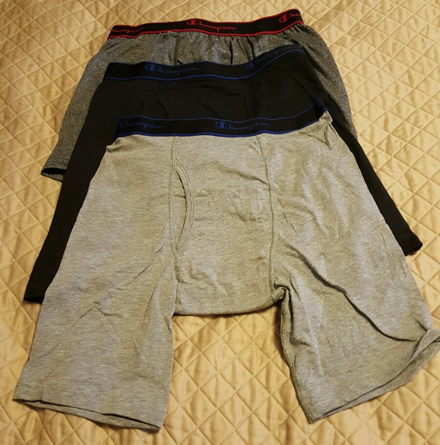 CHAMPION 3 mens cotton performance long leg boxer briefs black size S eBay