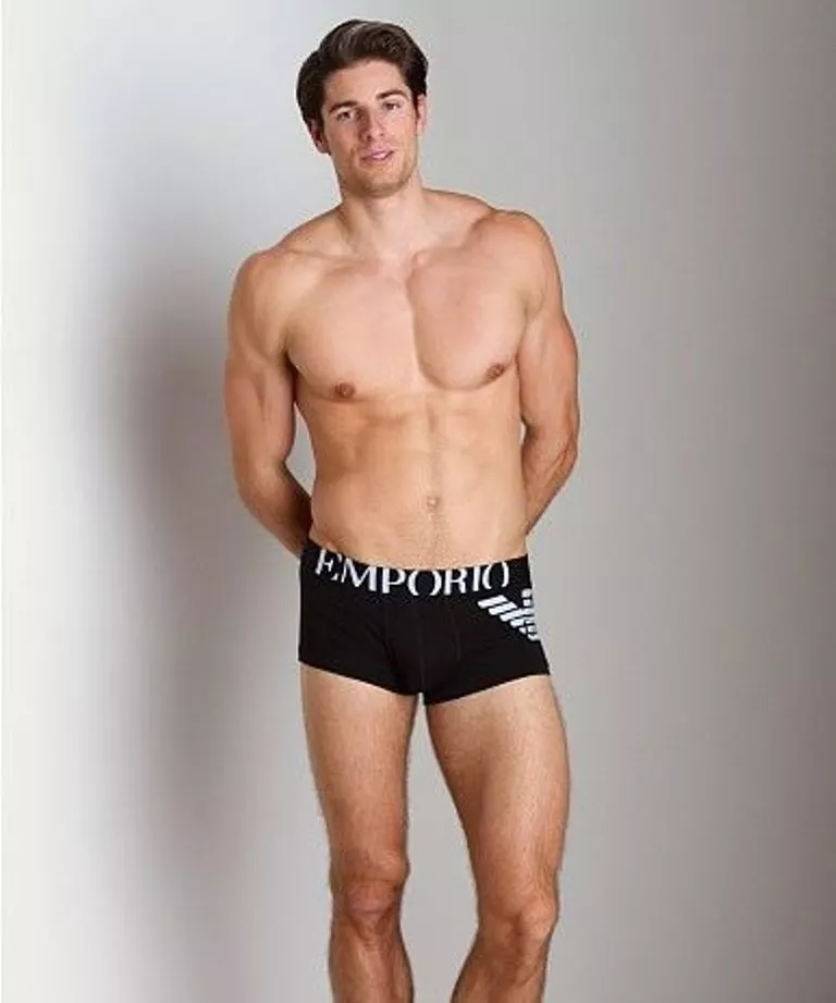 EMPORIO ARMANI UNDERWEAR Black EAGLE Logo Branded STRETCH Trunk