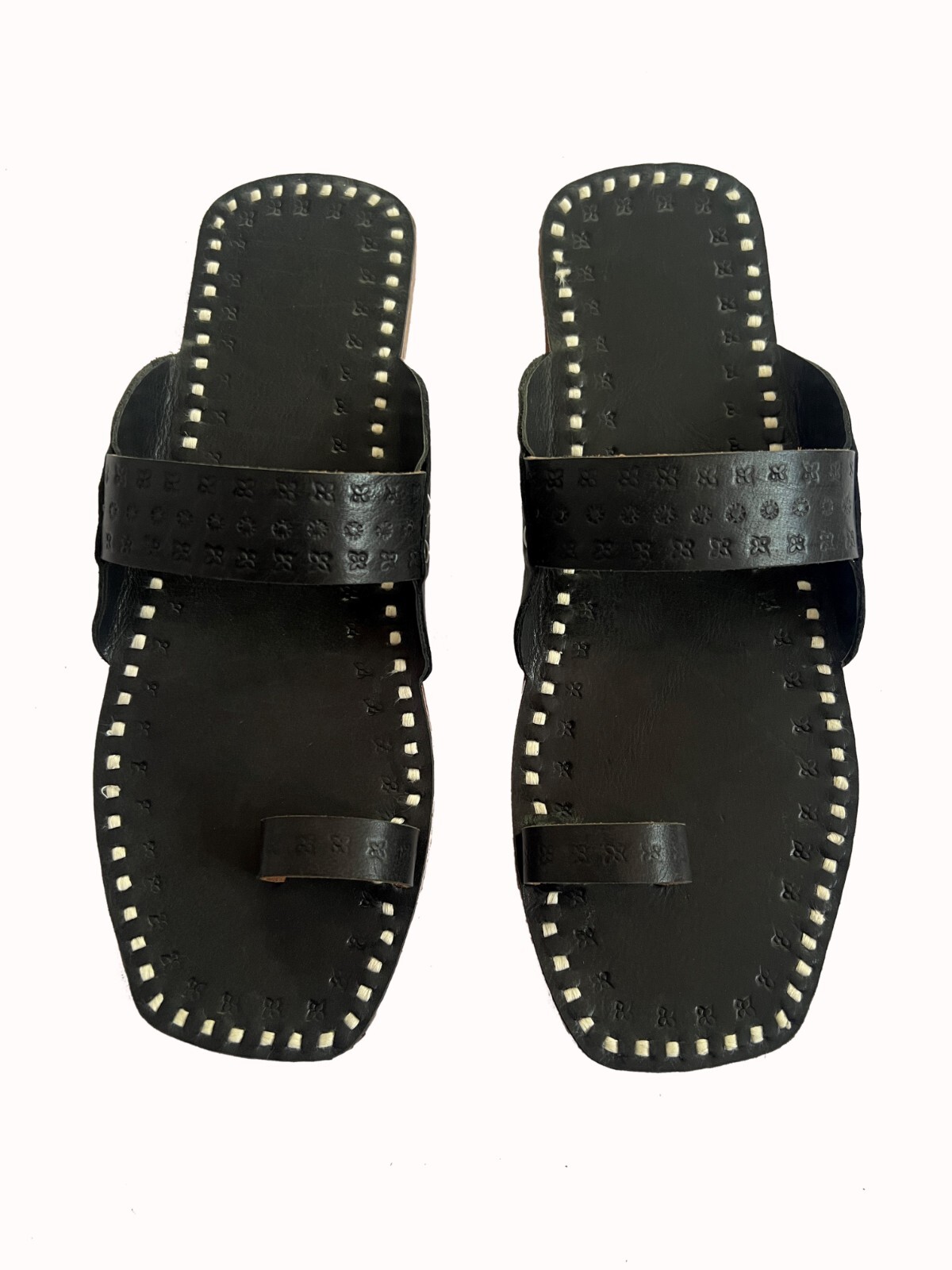 APL Sandali donna pelle nera indiani fatti a mano Kolhapuri ciabatte infradito scarpe