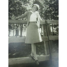 Vintage Photograph 1960s Young Woman Preppy on Fence 31276