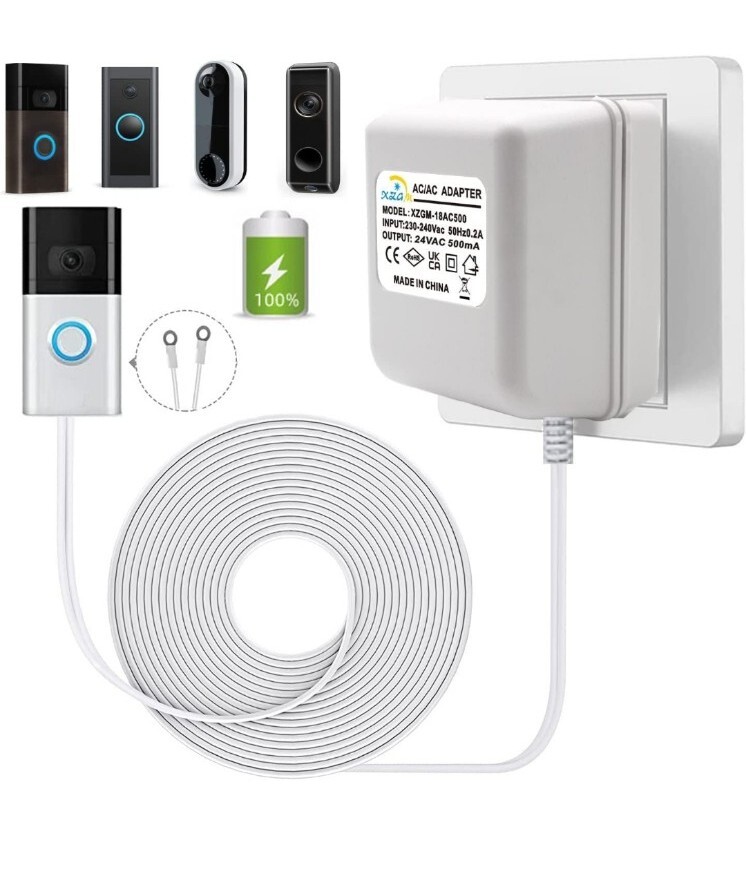 Doorbell Transformer 24V/500mA Supply Power Adapter for Ring Nest Arlo