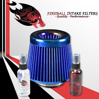 3'' Reusable High Flow Performance Cold Air Intake Filter Kit Blue For Peugeot