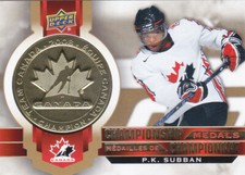 21/22 TIM HORTONS TEAM CANADA..P.K. SUBBAN..CHAMPIONSHIP MEDALS..COMBINED SHIP