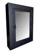 Girona Rustic Mission Medicine Cabinet / Black Finish / Solid wood / Handmade