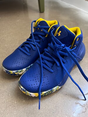 Size 6.5 (GS) - Under Armour Jet Mid Blue Yellow