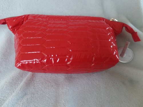 WOMEN'S, NEW, COSMETIC BAG, RED, STUDIO, QUILTED, MEDIUM SIZE, - Picture 5 of 12