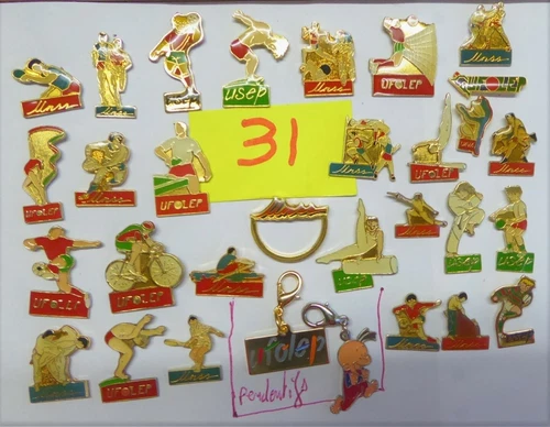 Lot of sport pins, Ufolep, Usep, UNSS, 2 pendants, READ DESCRIPTION
