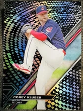 Corey Kluber 2017 Topps High Tell Blackout Pattern 1B Pixel Circle #HY-CKL
