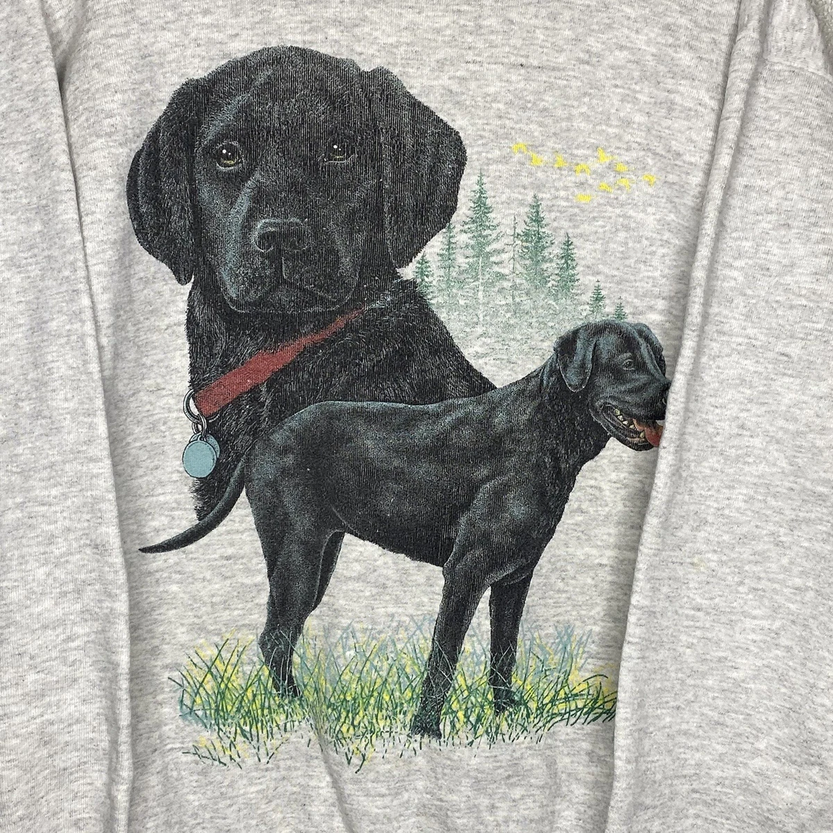 Vintage Black Lab Nature Landscape Sweater Mens Large eBay