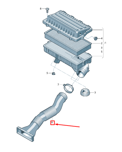 VW POLO 6R Engine Air Intake Tube 6R0129618B NEW - 第 7/7 張圖片