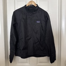 Patagonia 139 Womens Large Houdini Stash 1/2-Zip Black Water Repellent Pullover