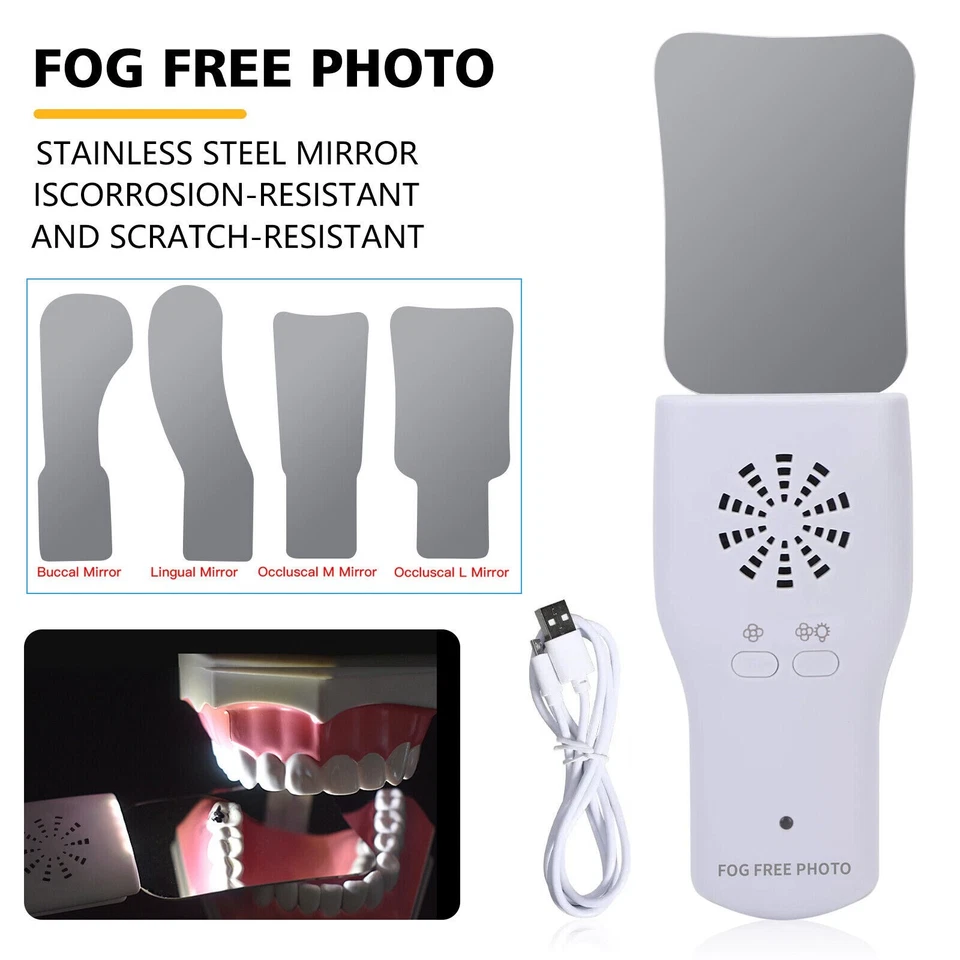 Dental Occlusal Mirror Fog Free LED Intra Oral Photo System 4 Mirrors Anti-Fog d - Image 3 of 4