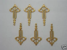 Raw Brass Drops Earring Findings Stampings Art Deco - 6