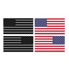 4 Pack Subdued American USA Flag Stickers Regular and Inverse Vinyl Dec...