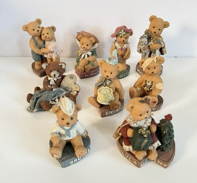 Vintage Sarah's Attic 9 Beary Teddy Figurines Mother, Sister, Brother, Friend...