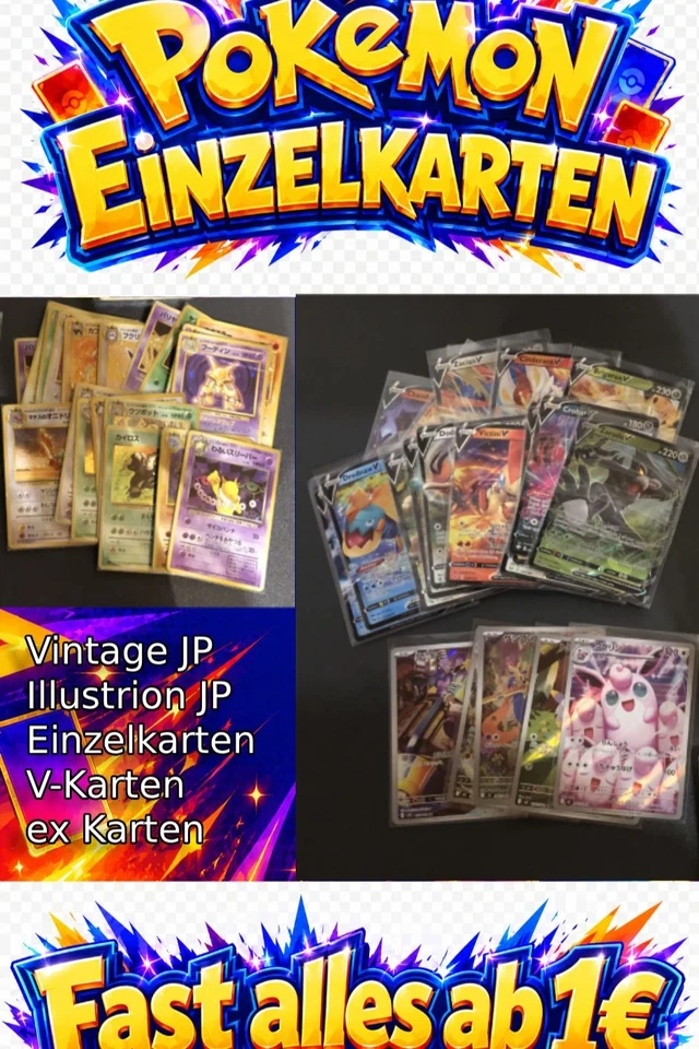 Pokemon Low Budget V & ex Karten - Japanische Vintage Holos - JP / DE / EN