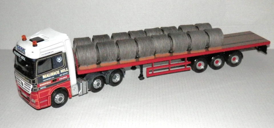 MERCEDES BENZ-ACTROS Flatbed Trailer / Drahtrollen "Maurice Hill" - Corgi 1:50 - Bild 2 von 4