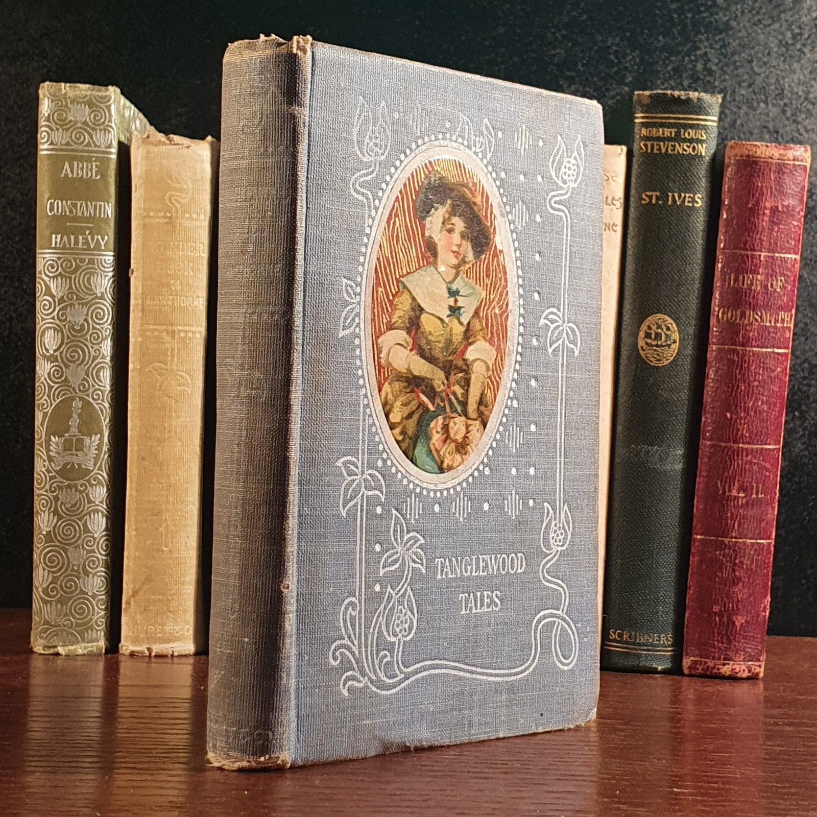 Antique Classic Literature 10 Book Lot - Hawthorne Longfellow Stevenson Lawrence