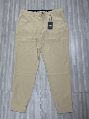 Waggle Greenside Jogger Golf Pants Mens Size 36 x 30 Oat Beige Ankle Zip $85
