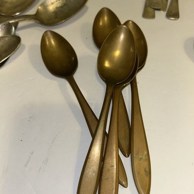 Dirigold Dirilyte 6 REGAL Goldware Silverware Solid Serving Spoons Flatware (z)