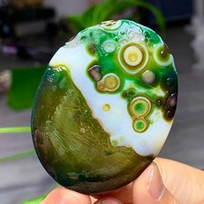 72G Rare! Natural Gobi Agate Eye Agate/Crystal PalmStone Madagascar
